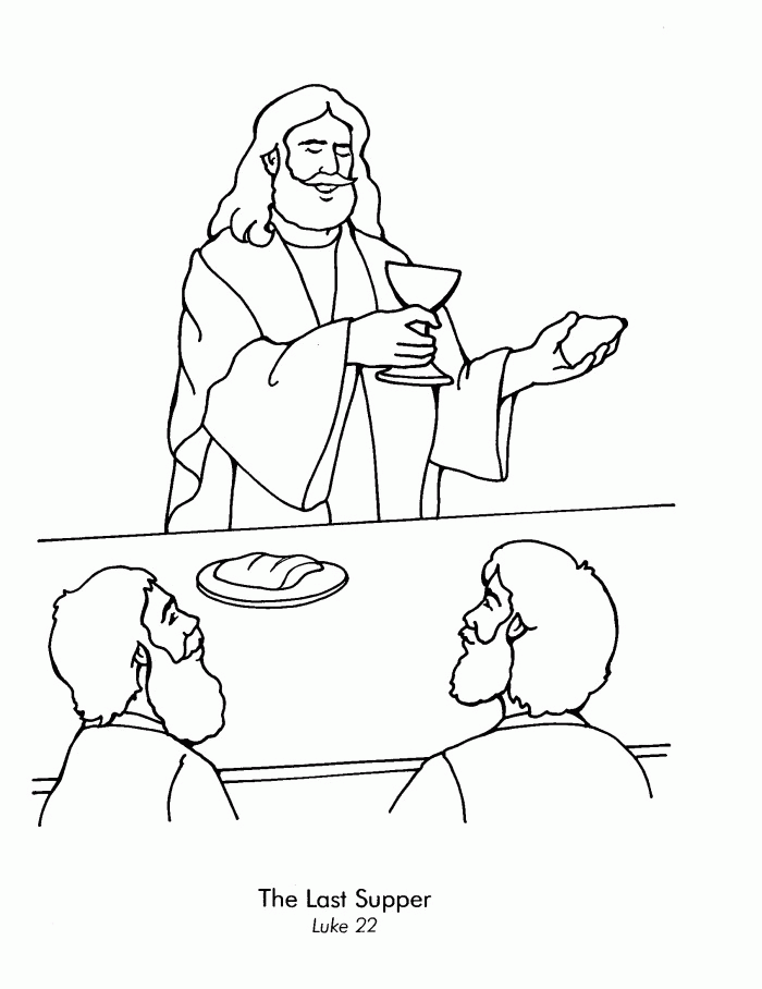 The Last Supper Coloring Page : Printable Coloring Book Sheet