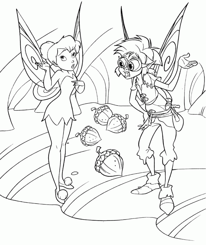 Tinkerbell And Bobble Coloring Pages - Tinkerbell Cartoon Coloring