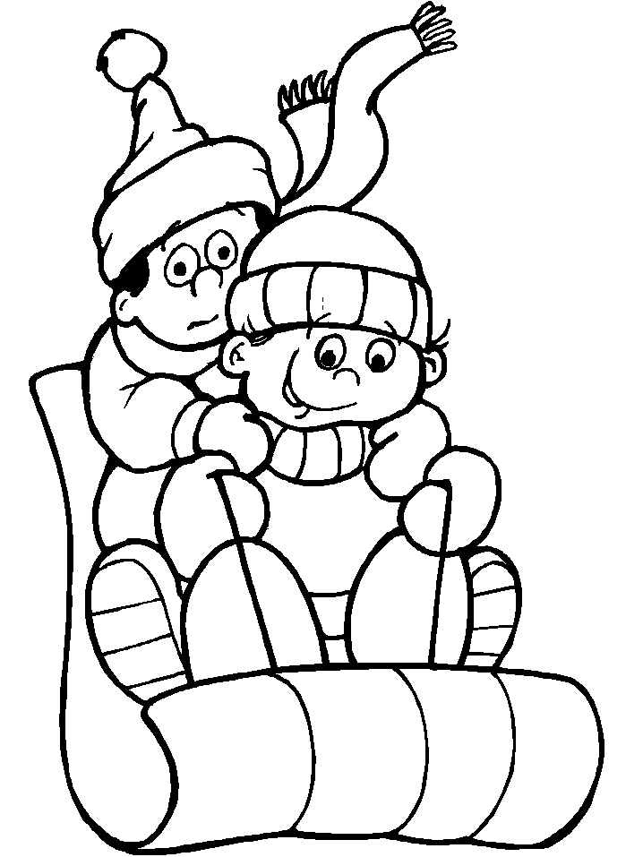 Printable Sleigh2 Winter Coloring Pages 