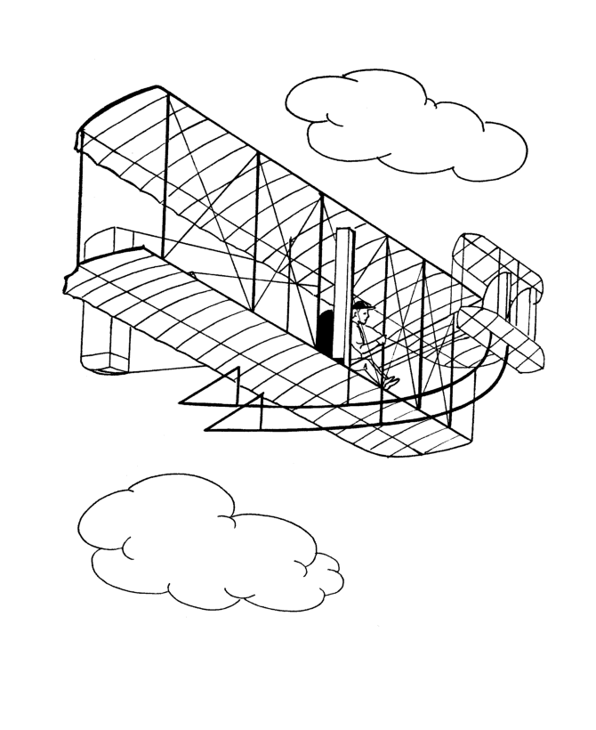 BlueBonkers: Wright Brothers flyer Coloring pages - Planes and