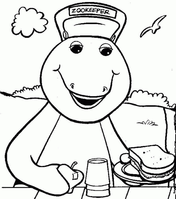 Cartoon Barney And Friends Baby Bop Coloring Sheets Printable For