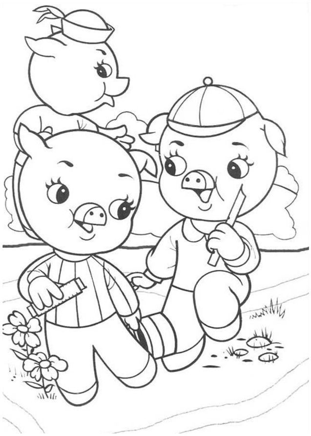 3 Little Pigs Coloring Pages 588 | Free Printable Coloring Pages