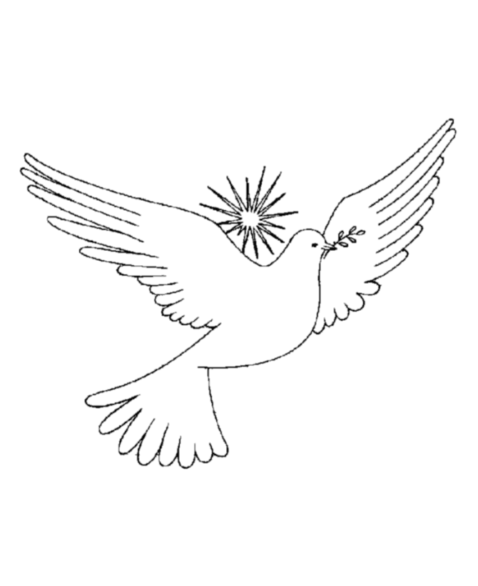 Bible Printables: Christmas Scenes Coloring Pages - Christmas Dove