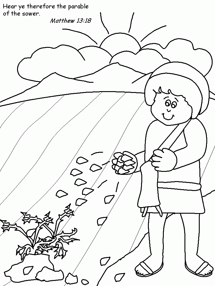 Parable of the Sower Colouring Sheet | Parables of Jesus
