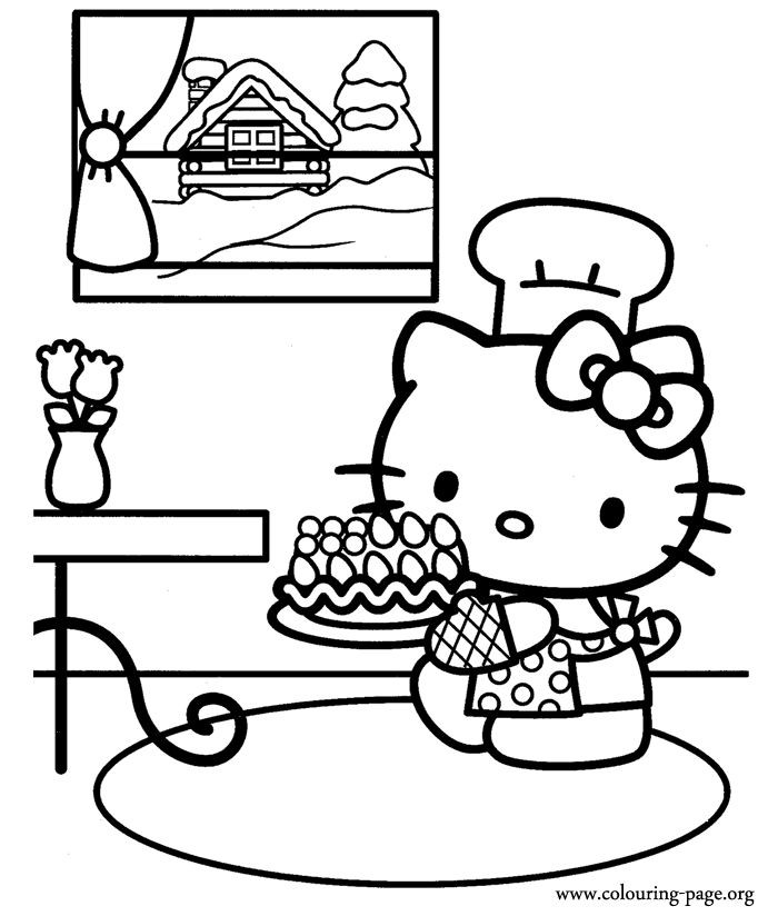 Hello Kitty printable coloring page 08 hello kitty birthday