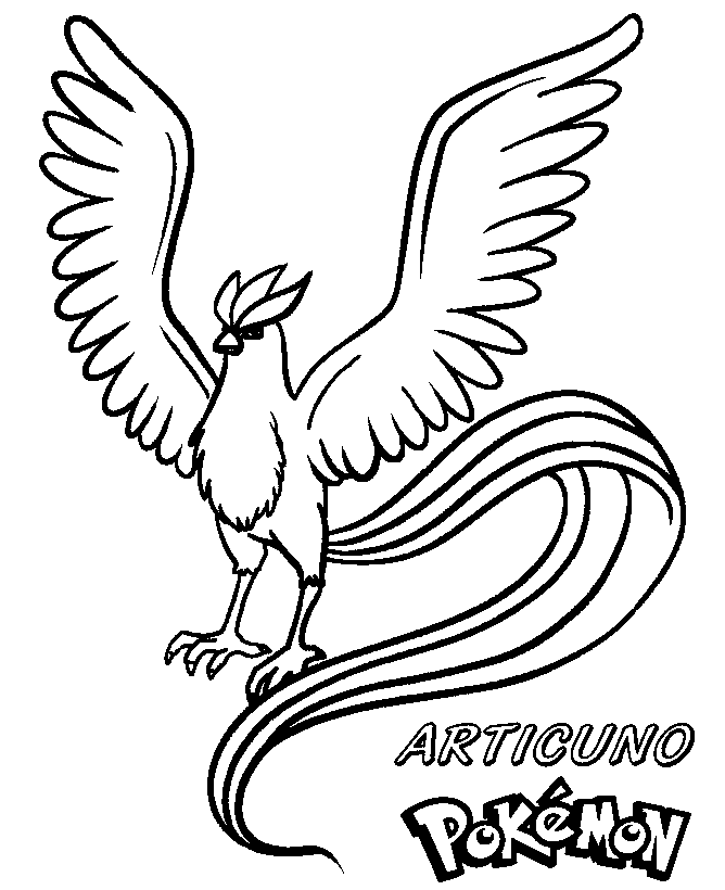 coloring books Pokemon Articuno to print and free download