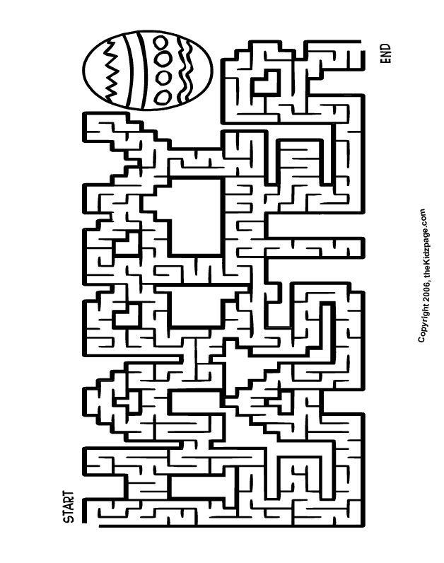 Happy Easter Maze Free Coloring Pages for Kids - Printable