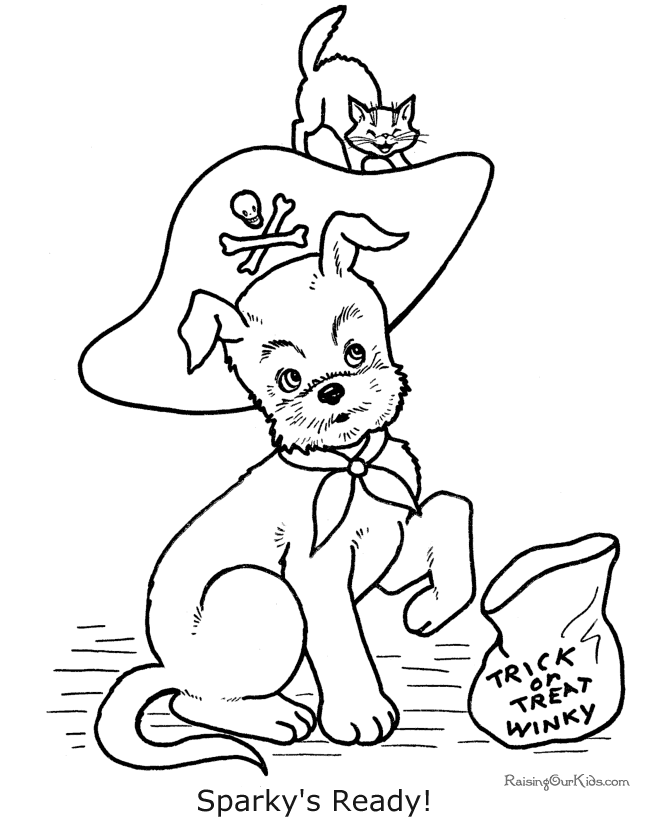 Halloween coloring pages - Cute dog!