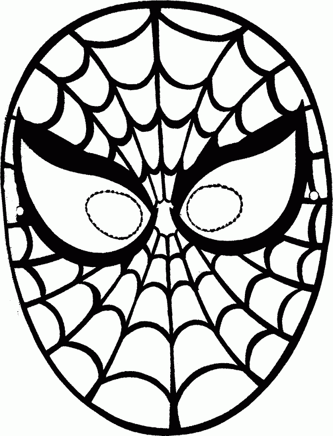Coloring Pages of Disney Character Spiderman Mask | Coloring