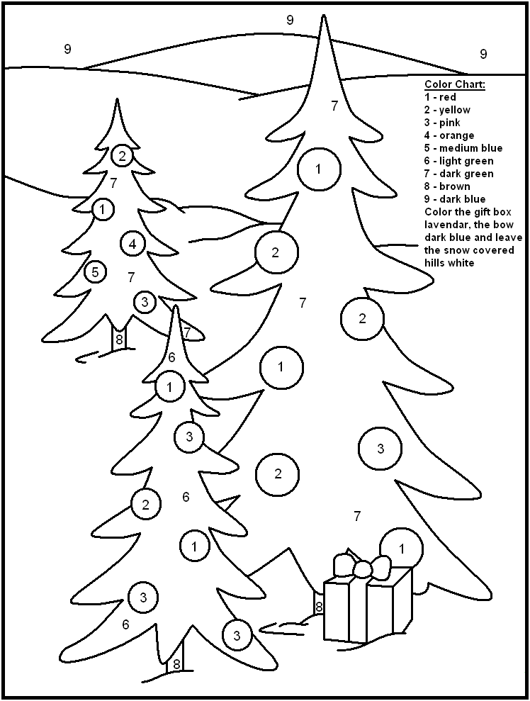 FREE Printable Christmas Color by Number Pages - Merry Games