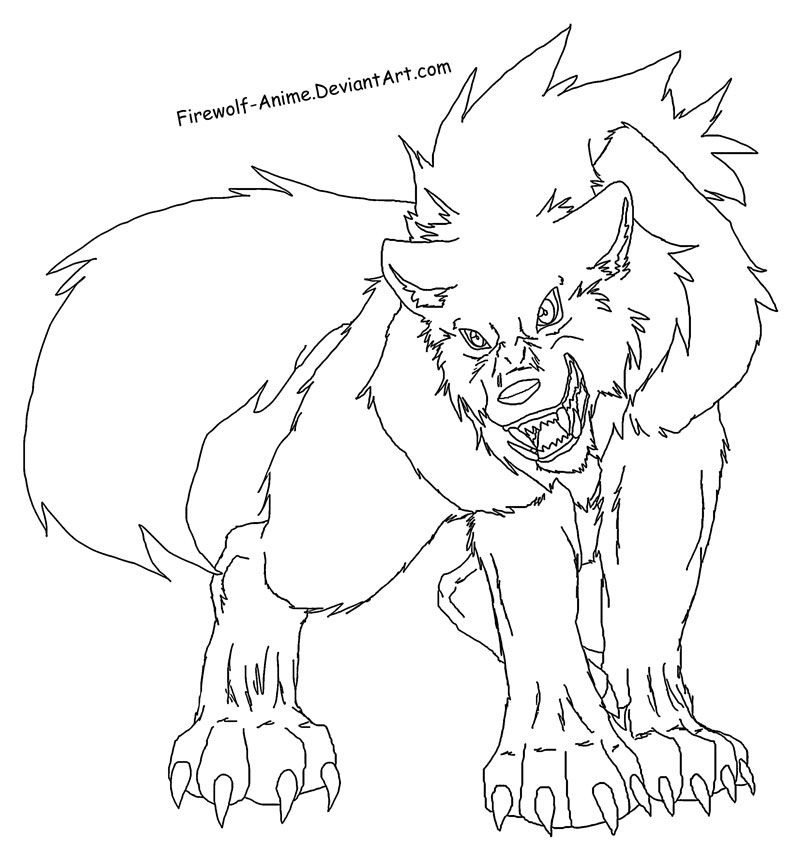 Anime Wolf Coloring Pages 419 | Free Printable Coloring Pages
