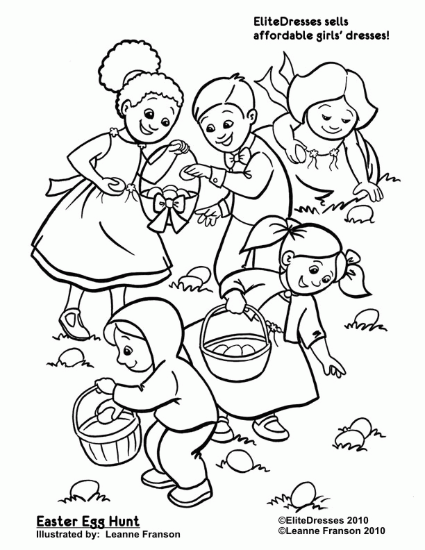 Easter Egg Hunt Coloring Pages - Free Printable Coloring Pages