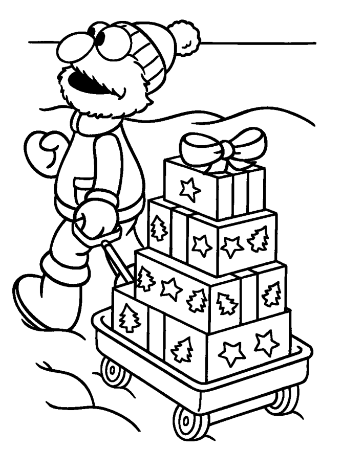 sesame street christmas coloring pages | coloring pages for kids