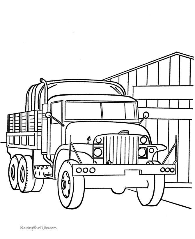 Military Truck Coloring Page 003