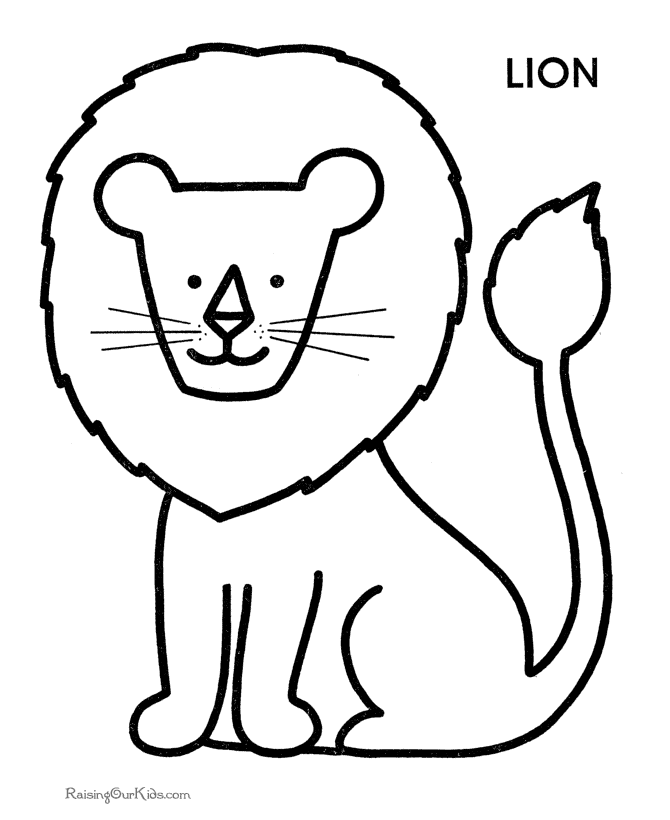 Little Lion Coloring For kids - Lion Coloring Pages : iKids