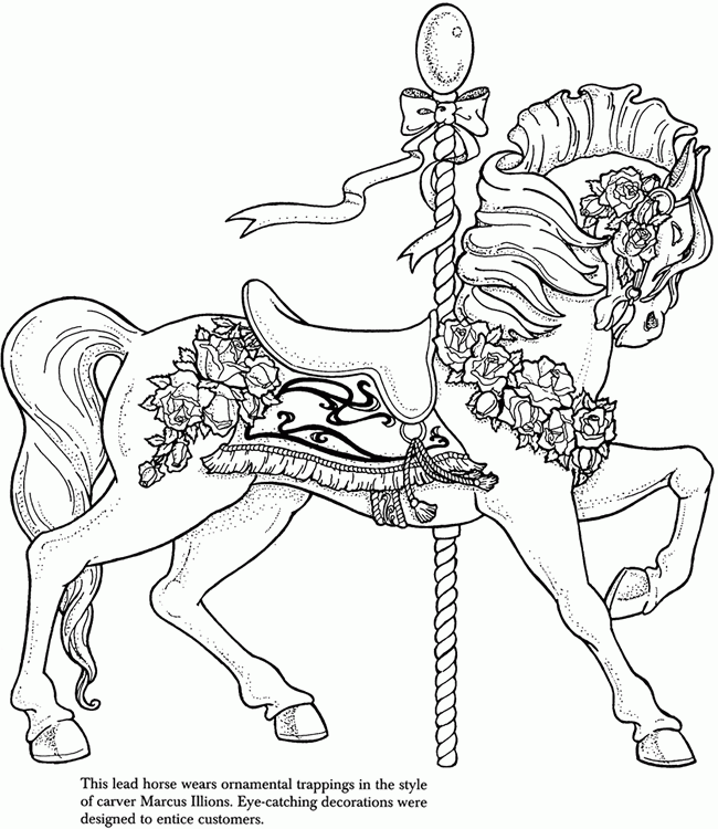 horse carousel Colouring Pages