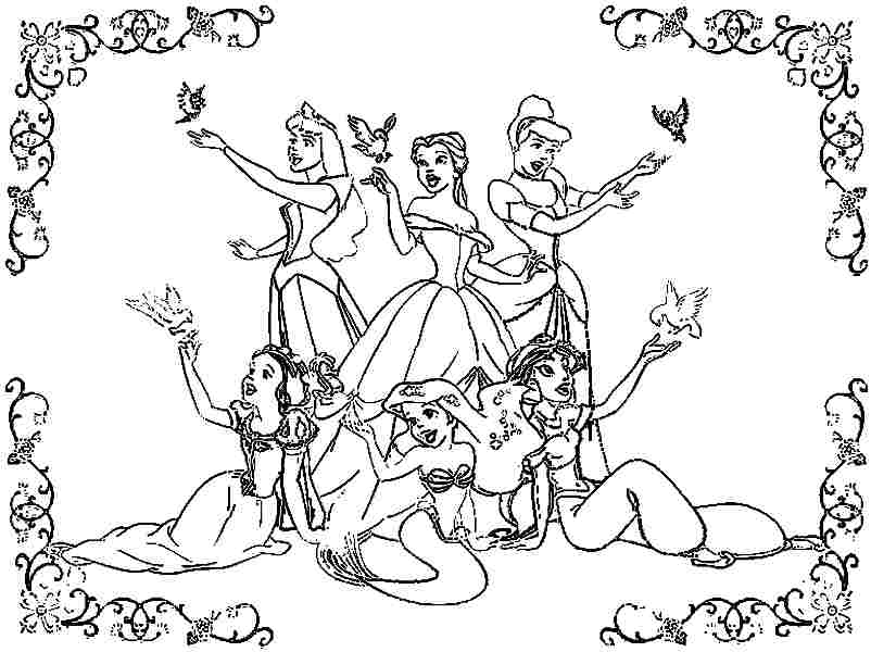 Colouring Pages Disney Princess Free For Kids #