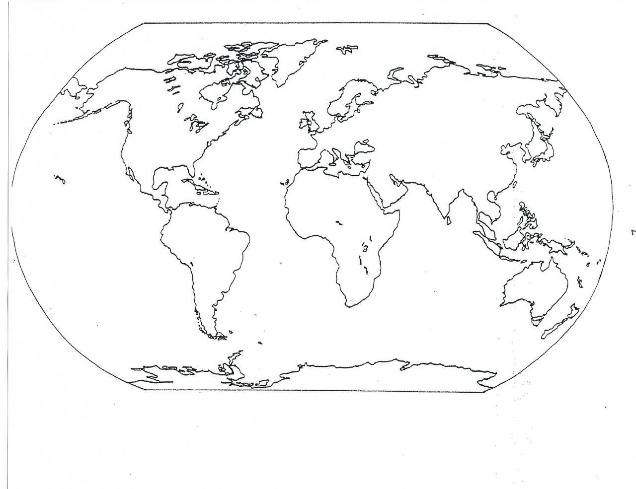 World Map Coloring Page