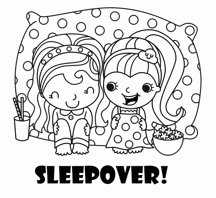 The perfect coloring page for a sleepover party coloring in ...