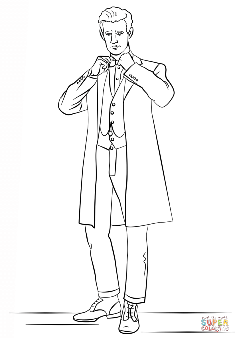 The Eleventh Doctor from Doctor Who coloring page | Free Printable ...