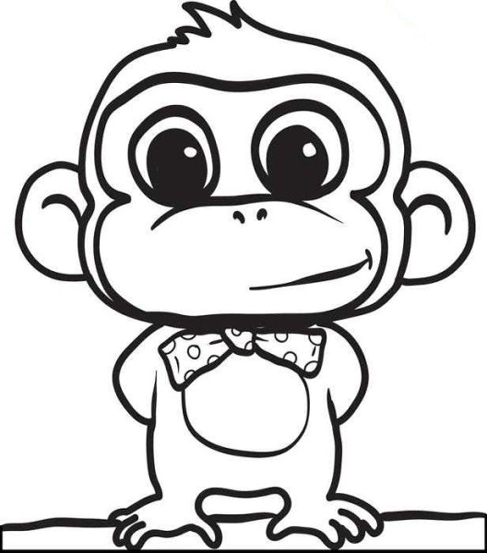 monkey coloring pages for kids - Printable Kids Colouring Pages