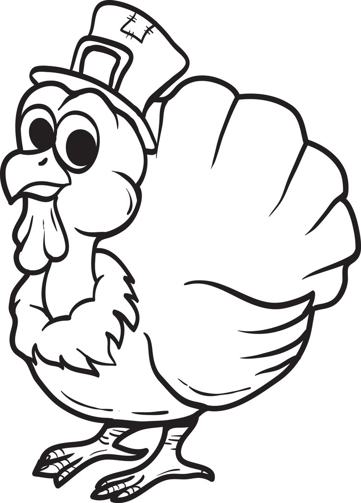 Printable Thanksgiving Turkey Coloring Page for Kids