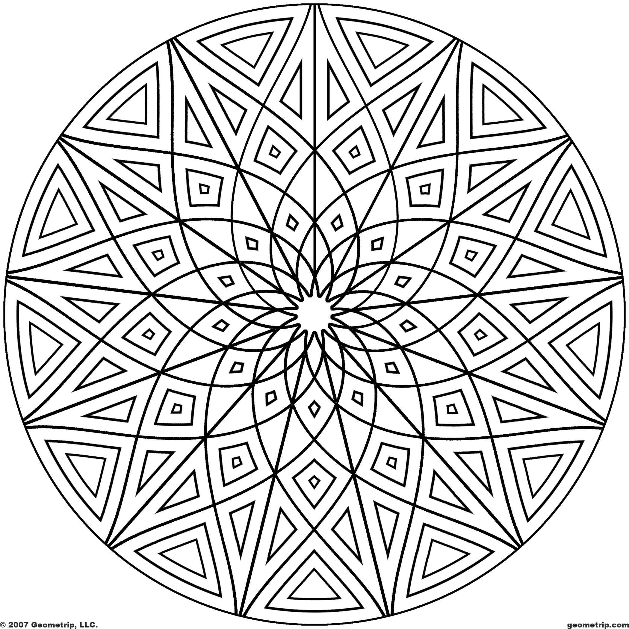 Free Geometric Coloring Designs - Circles | Geometric coloring pages,  Geometric patterns coloring, Pattern coloring pages