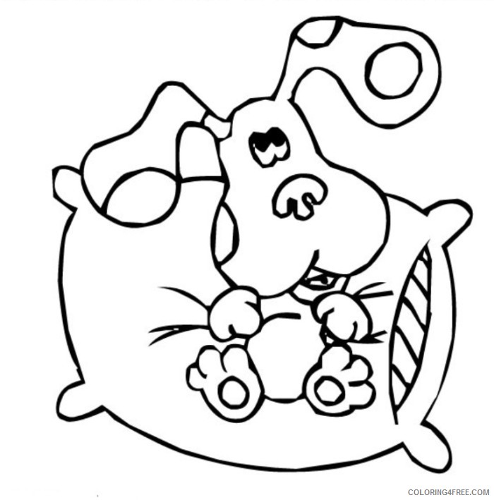 blues clues coloring pages sitting on pillow Coloring4free -  Coloring4Free.com