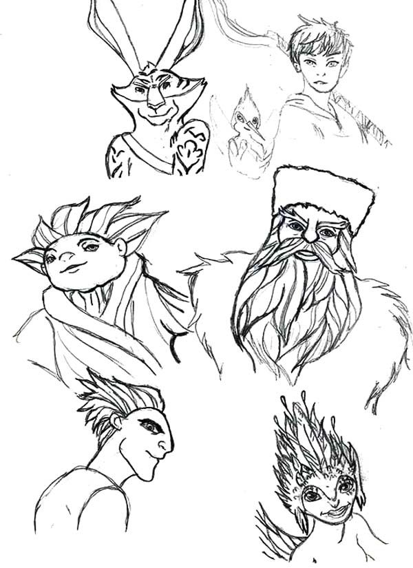Rise of the Guardians Characters Sketches Coloring Pages : Batch ...