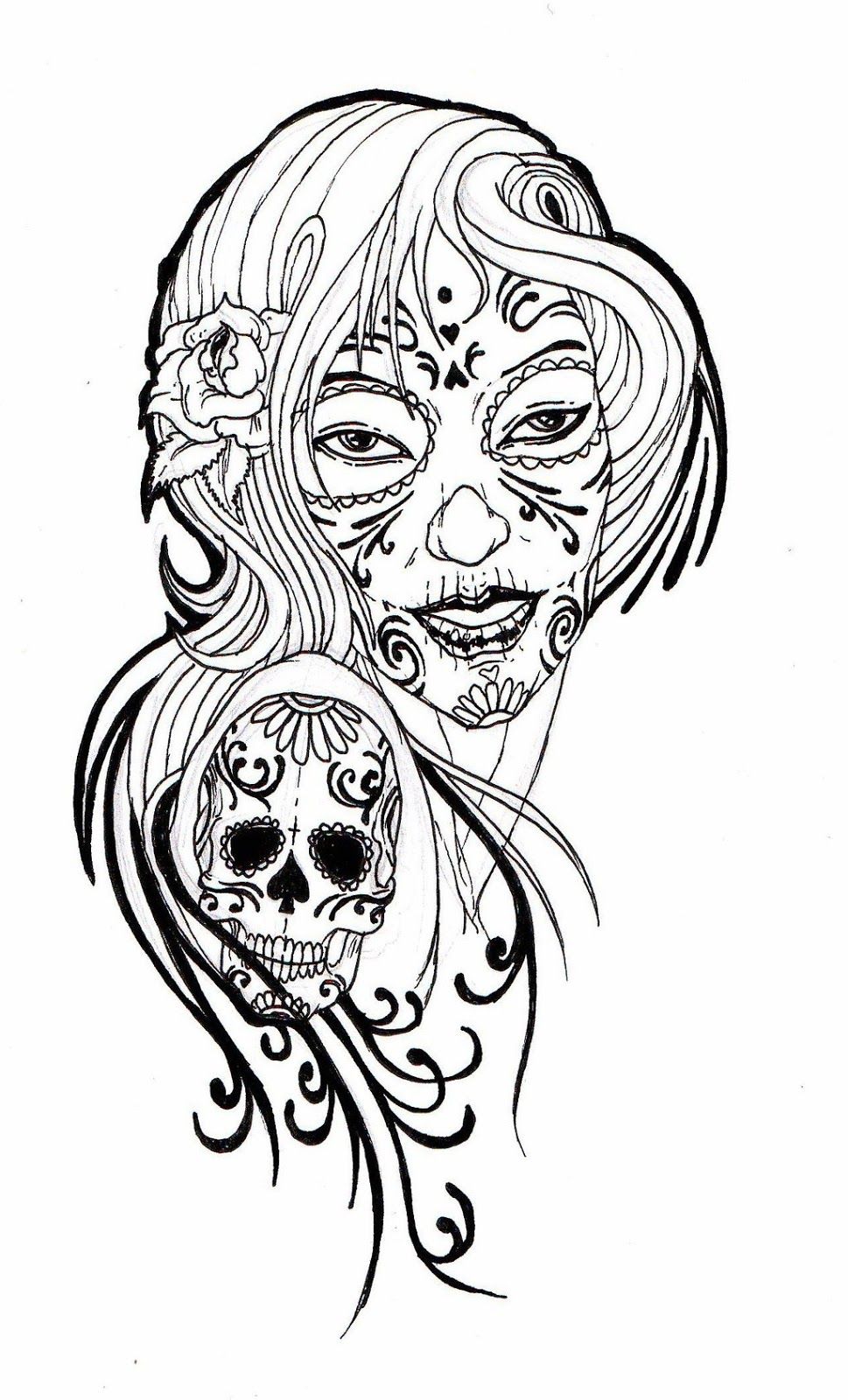 Coloring Pages: Coloring Pages For Adult Tattoo Sugar Skull