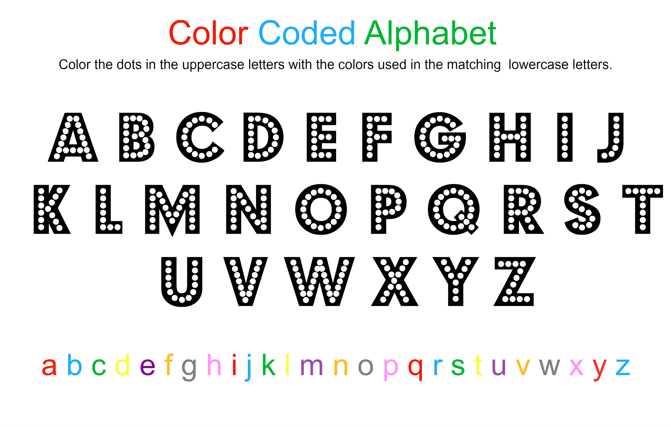 Alphabet Coloring Sheet - Free Printable - No Time For Flash Cards