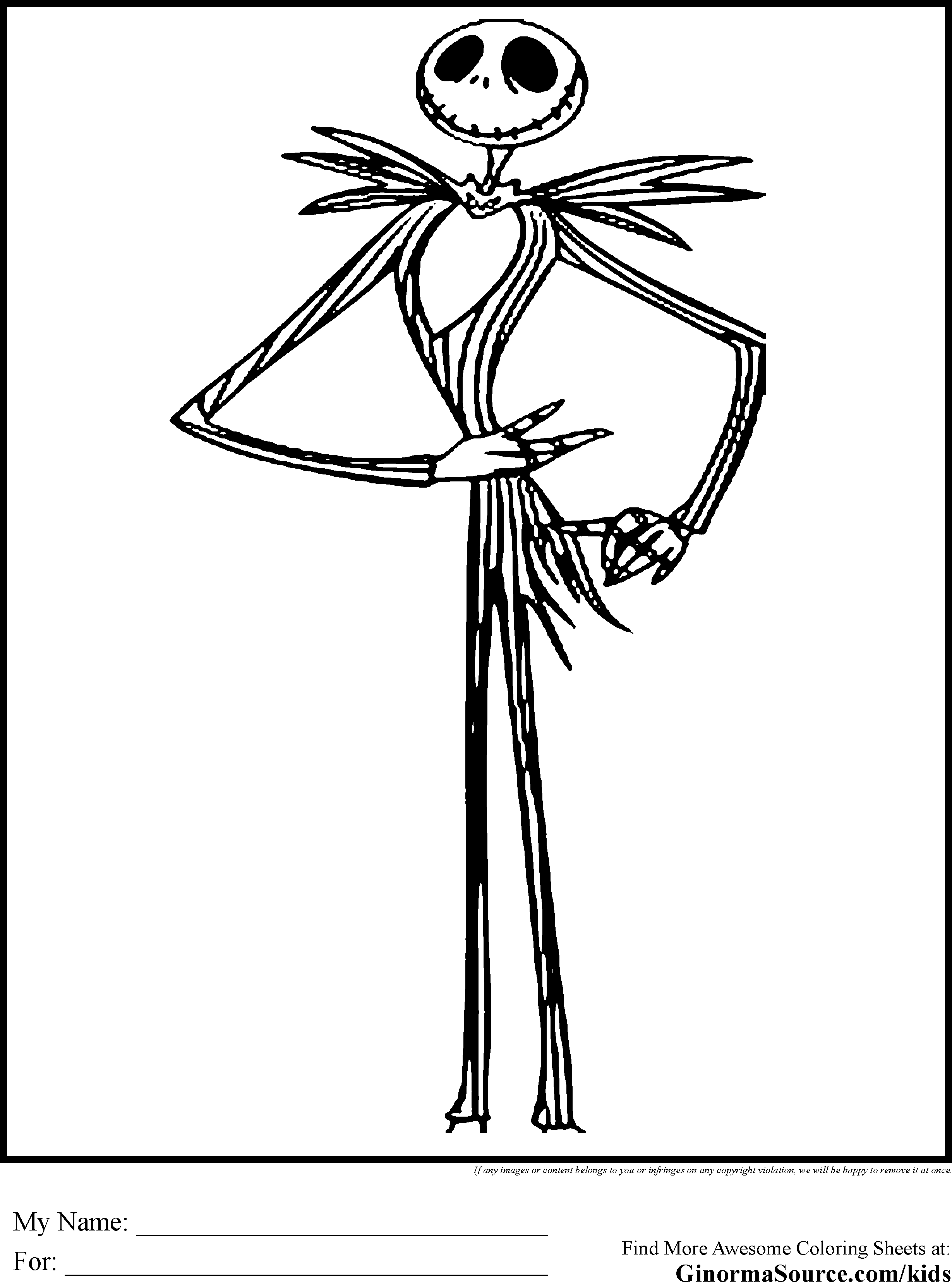 nightmare before christmas coloring pages | Only Coloring Pages