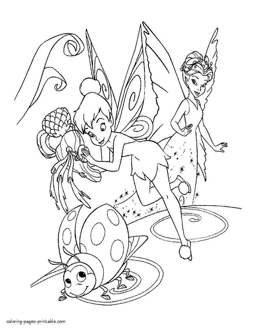 Fairy coloring pages. Tinkerbell