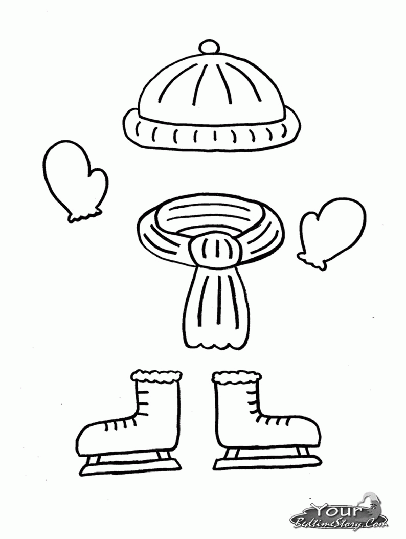 Preschool Coloring Pages Winter Clothes - Coloring