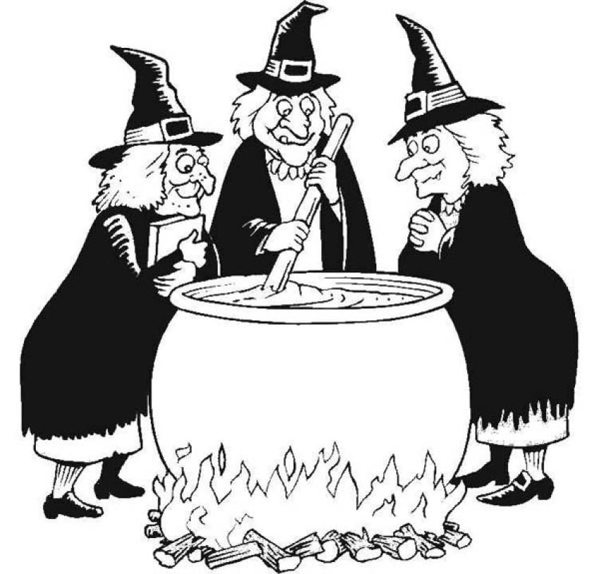 WITCH coloring pages - Scary witch