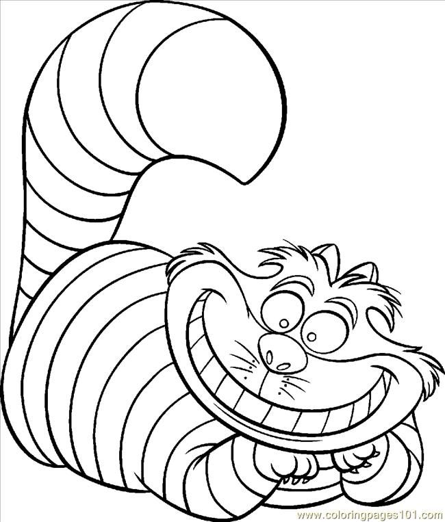 Cheshire Cat Colouring Pages