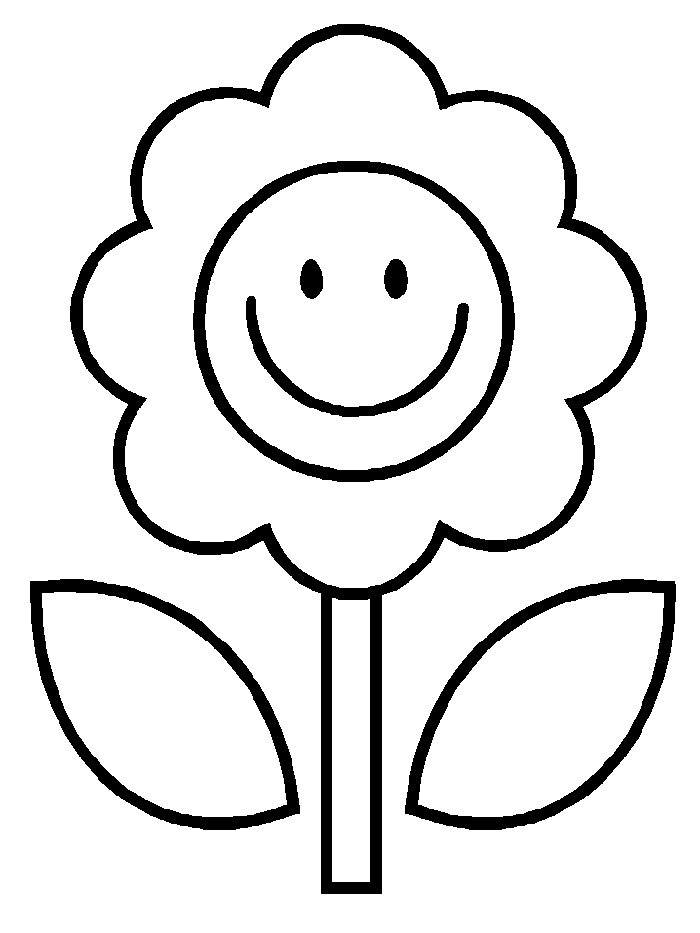 flower coloring pages kids or easy