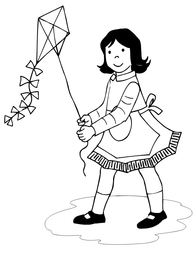 Kite Coloring Pages for Kids | Kids Cute Coloring Pages