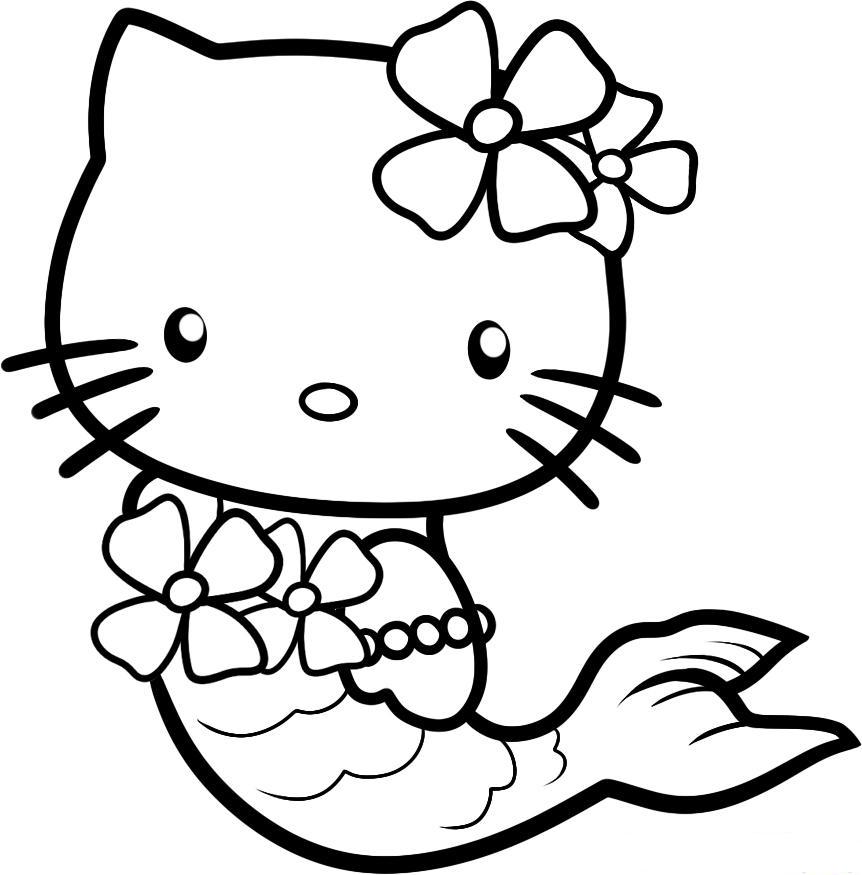 Download Cute Hello Kitty Coloring Pages As A Mermaid Or Print