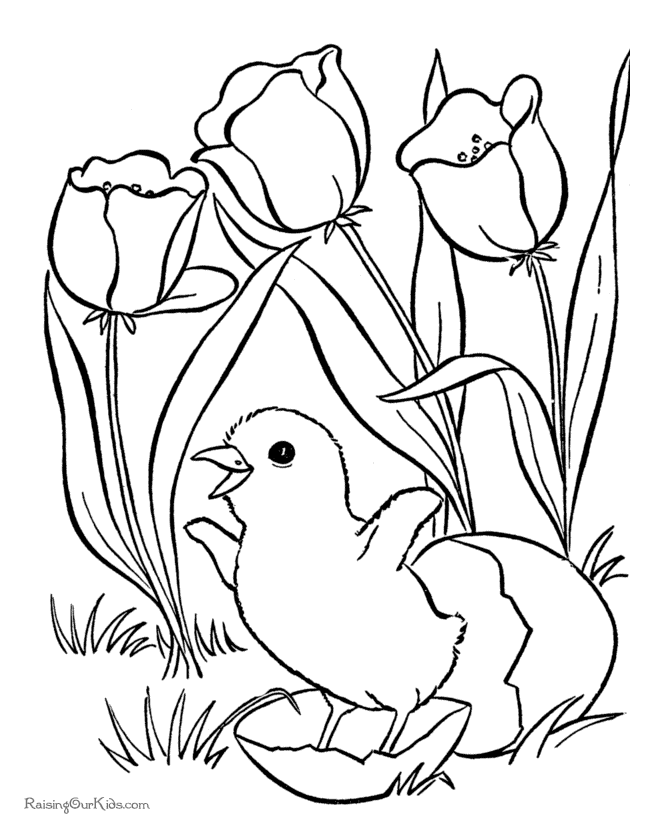 Easter Flower Coloring Pages - 001