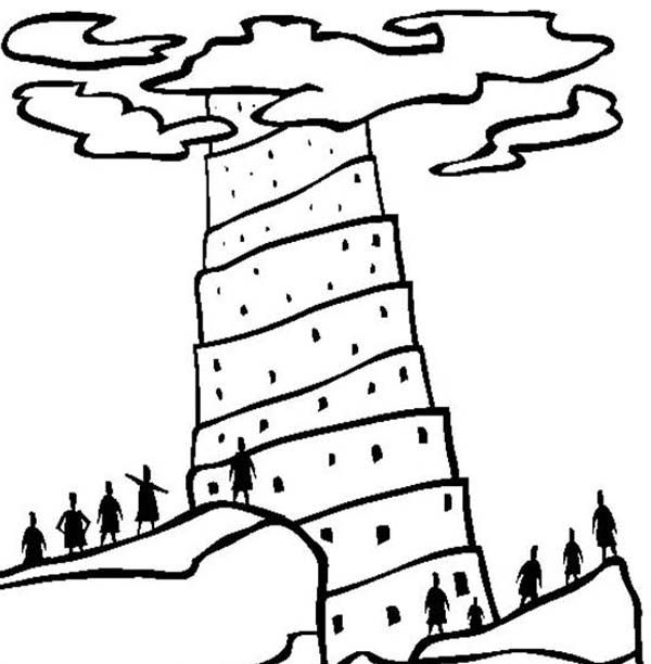 Amazing Tower Of Babel Coloring Page Free Download | Kids Coloring ...