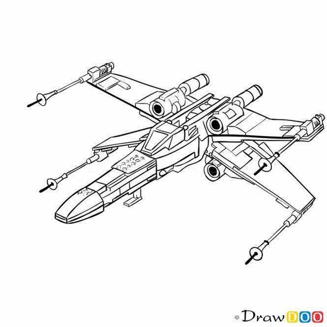 X-wing Coloring Page New How to Draw X Wing Starfighter Lego Starwars in  2020 | Star wars drawings, Polar bear coloring page, Skull coloring pages