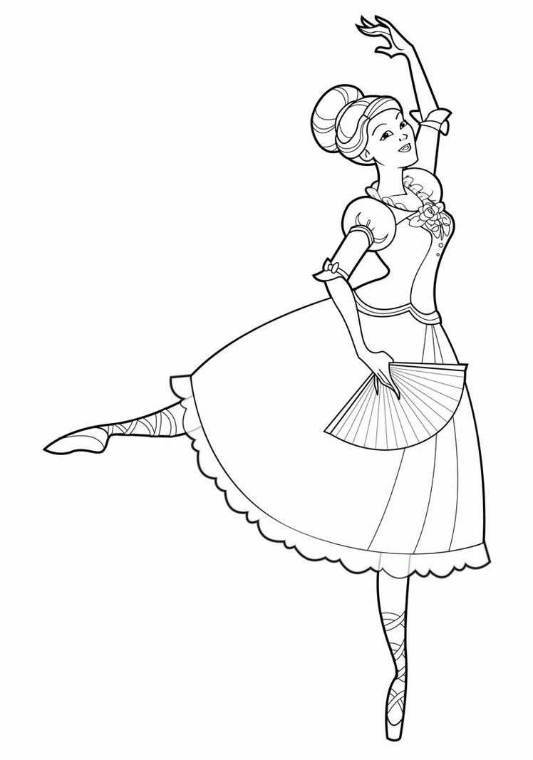 Barbie Princess Ballerina Coloring Page - Coloring Pages For All Ages