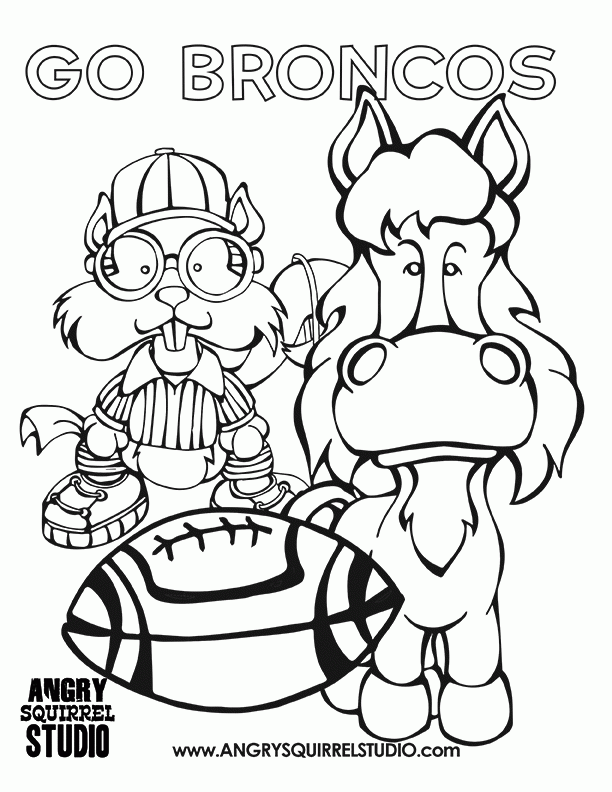 Free Coloring Pages: Broncos Football | Angry Squirrel Studio
