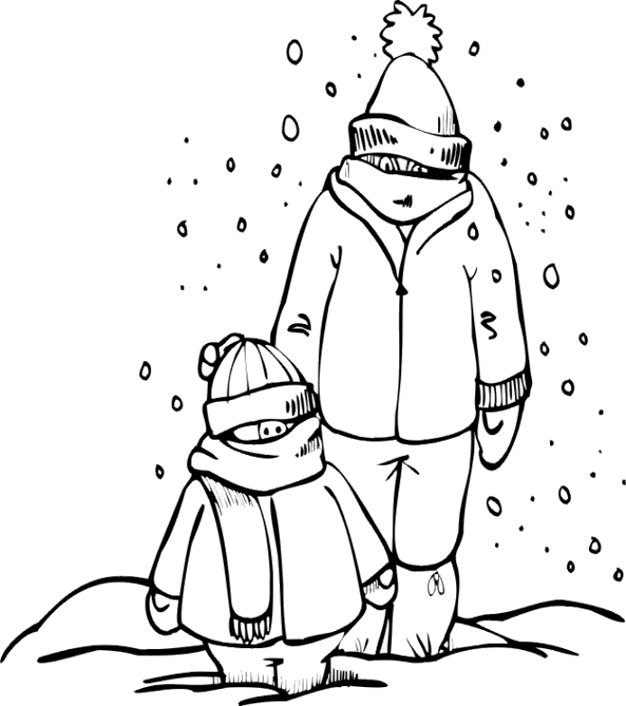 Print Bundled Up On Winter Clothes Coloring Pages or Download ...
