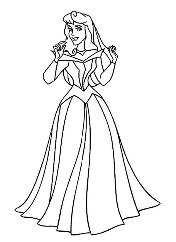 Beautiful Princess Aurora in Sleeping Beauty Coloring Page | Color ...