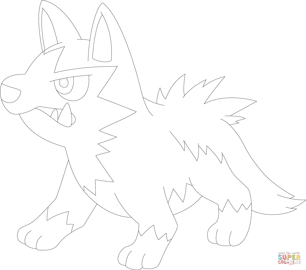 Poochyena coloring page | Free Printable Coloring Pages