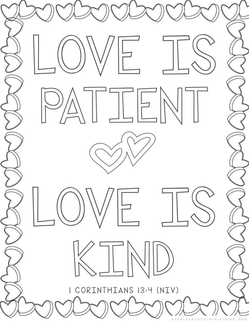 Best Coloring: Free Bible Verse Coloring Pages Love Is ...