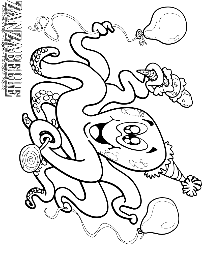 Octopus coloring - Free Animal coloring pages sheets Octopus