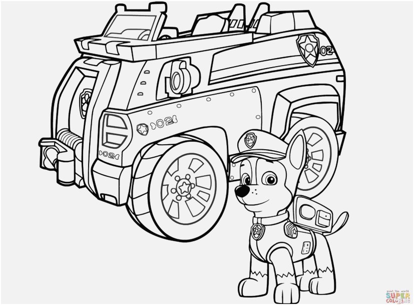 Car Printable Coloring Pages Pic Paw Patrol Chase Police Car ...